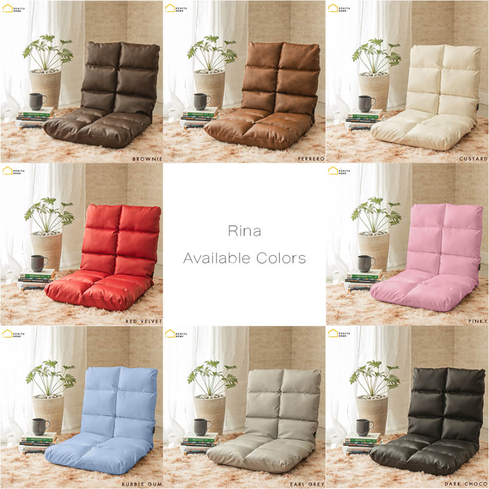 โซฟานั่งพื้นปรับได้ 6 ระดับ RENITA HOME รุ่น RINA หนัง Premium PU สีฟ้า 50x110ซม._1